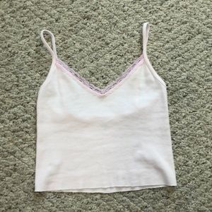 Brandy Melville Nicolette Lace Tank Pink